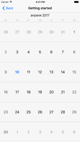 RadCalendar: Localization on iOS